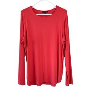 EILEEN FISHER Women's Size XL Orange Long Sleeve Stretch Pullover Tunic Top USA